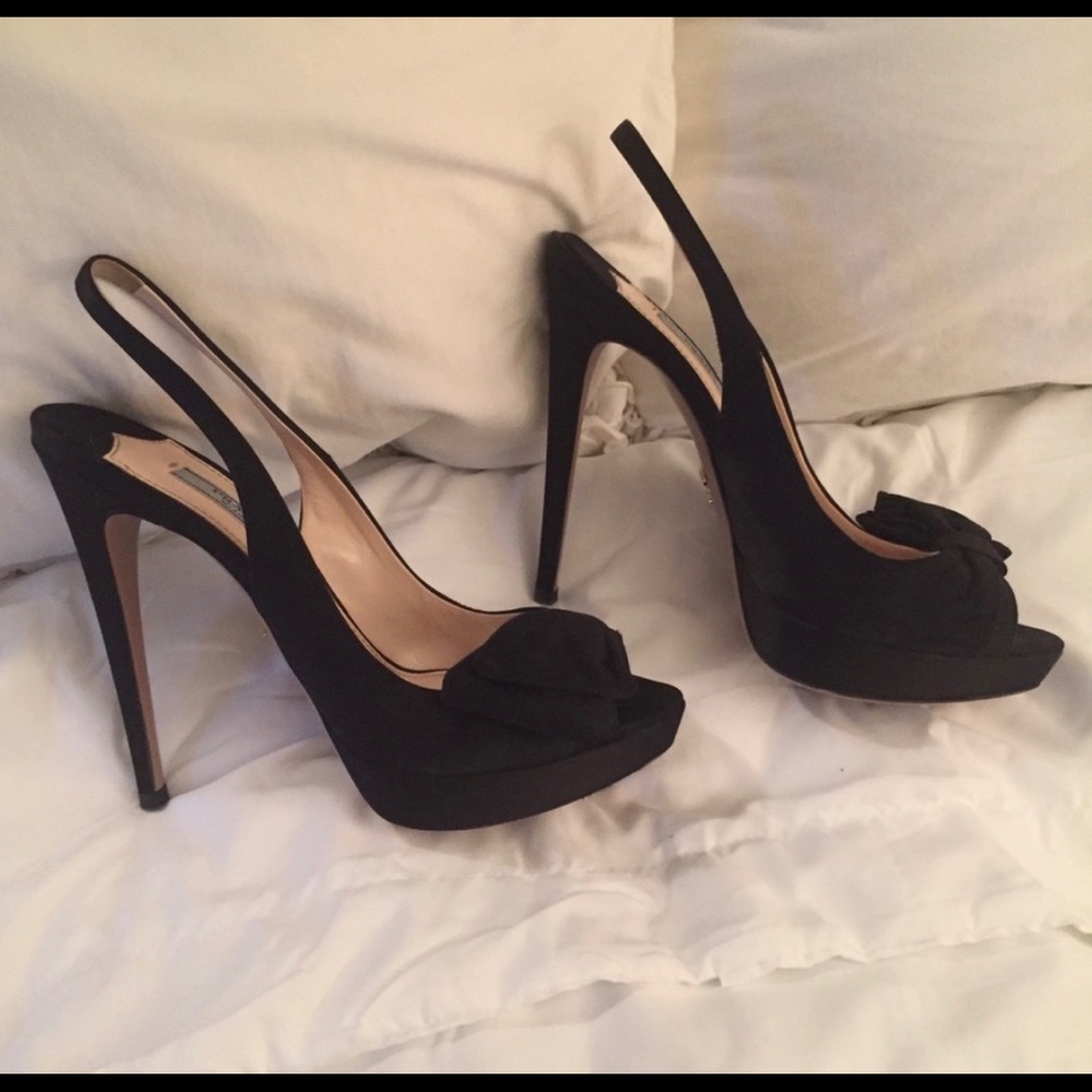 PRADA Satin Black Stilettos